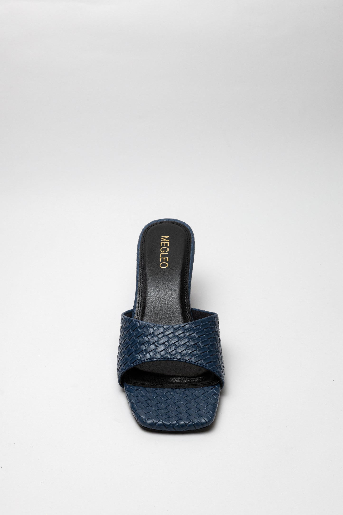 Textured Dark Blue Block Heels