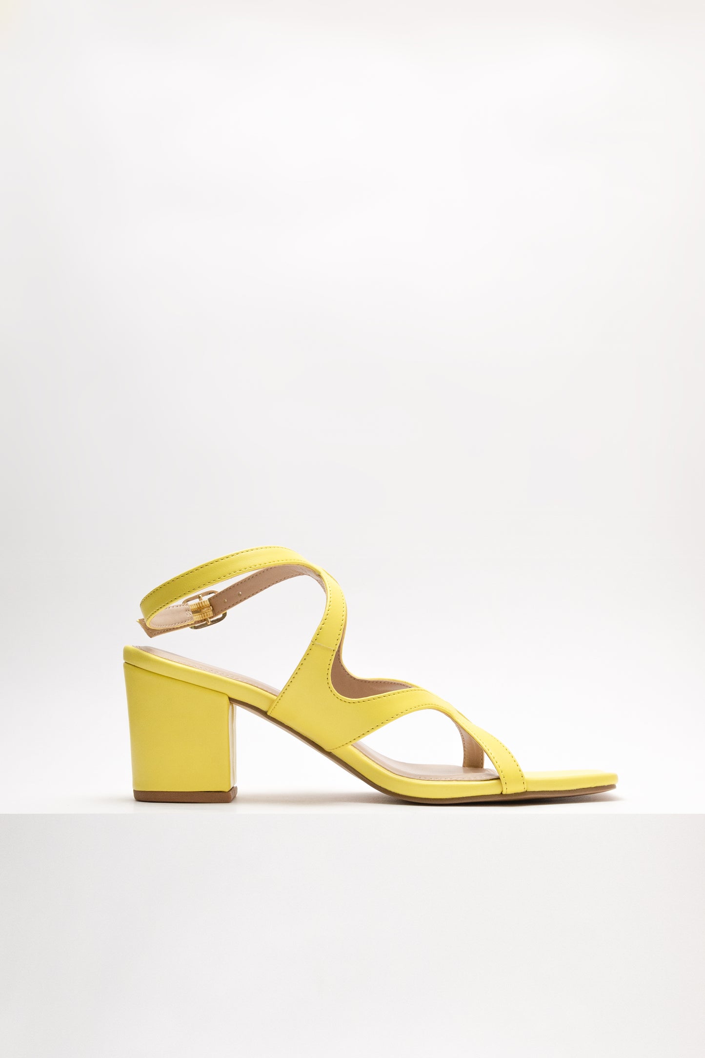 Twisted Yellow Block Heels
