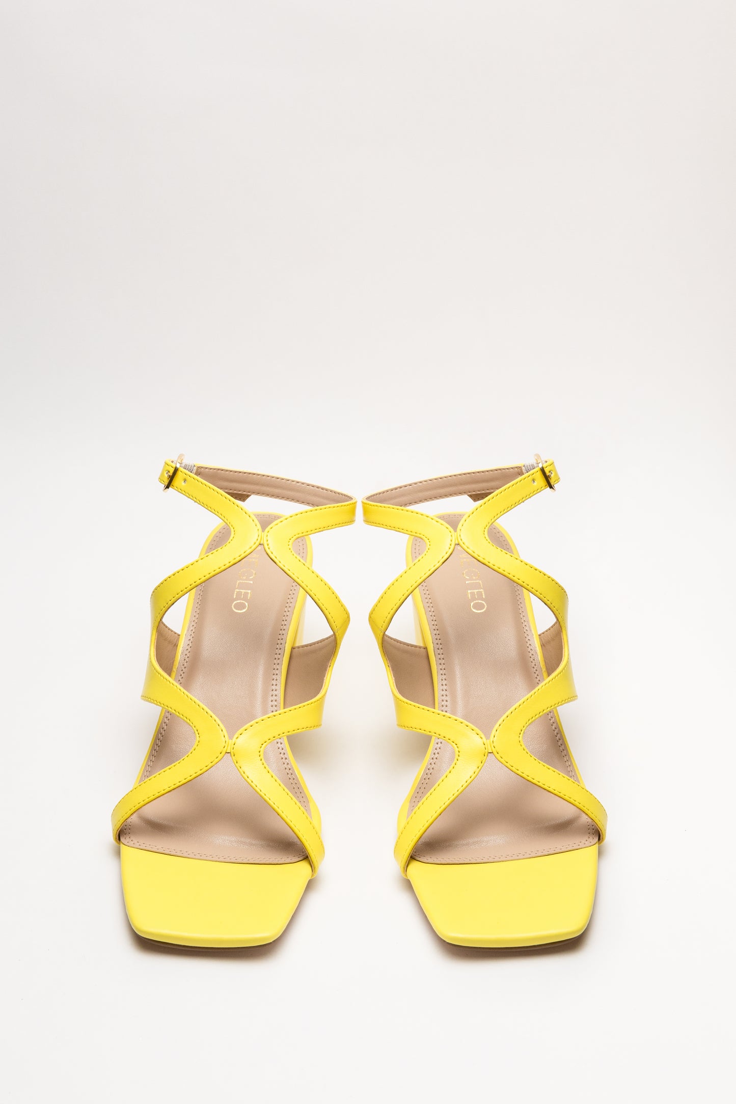 Twisted Yellow Block Heels