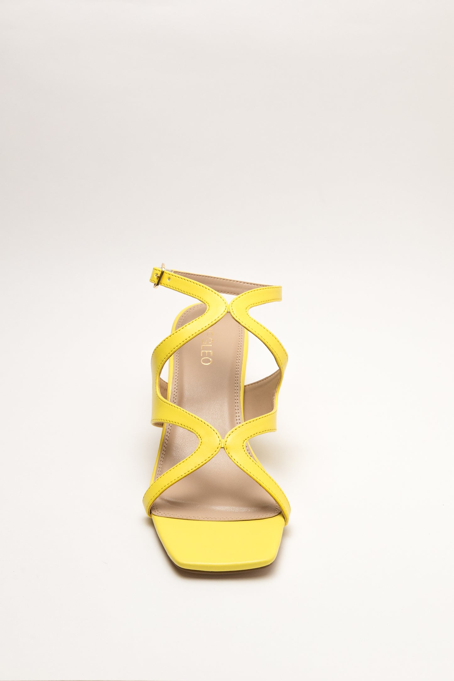 Twisted Yellow Block Heels