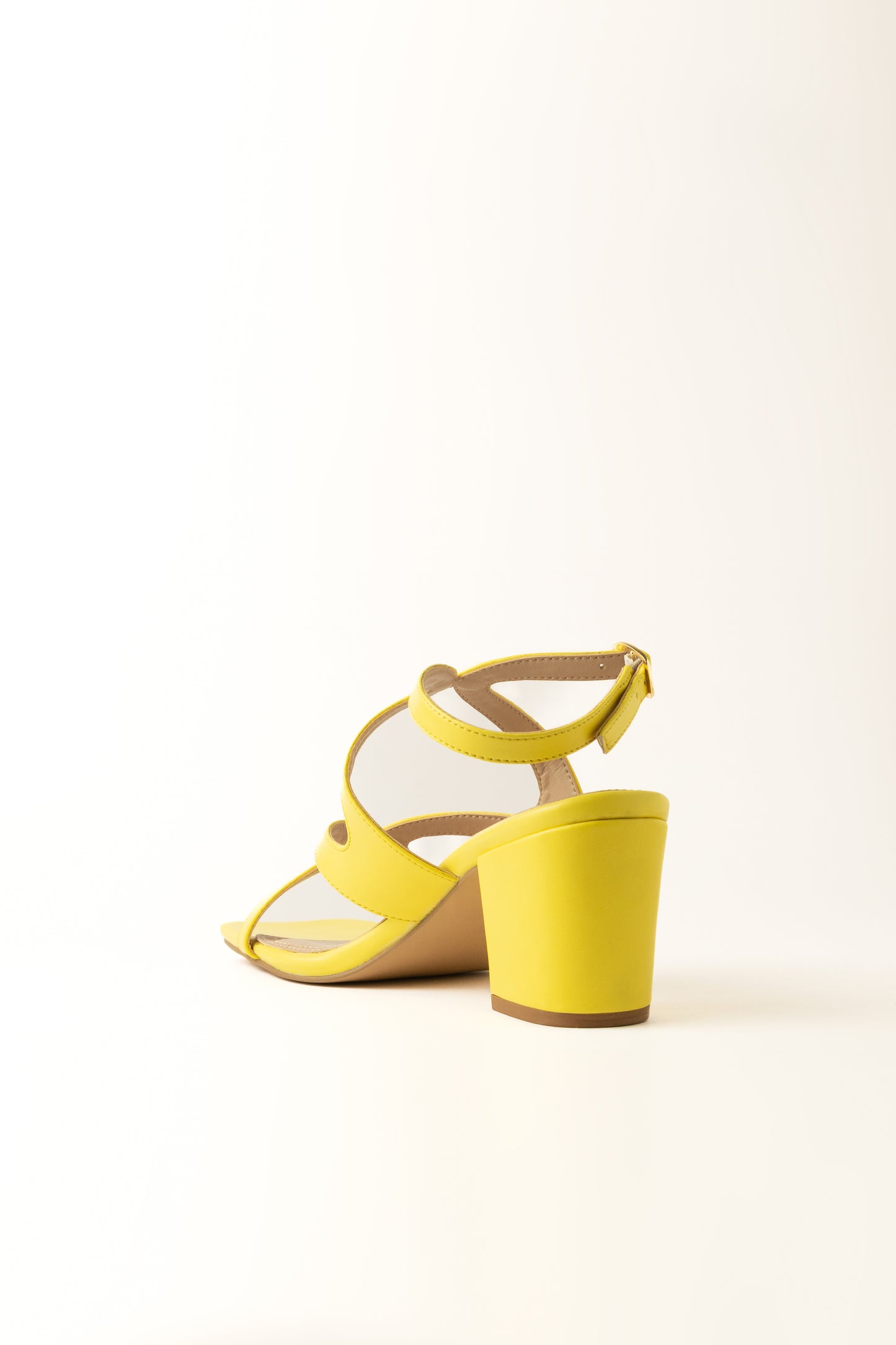 Twisted Yellow Block Heels