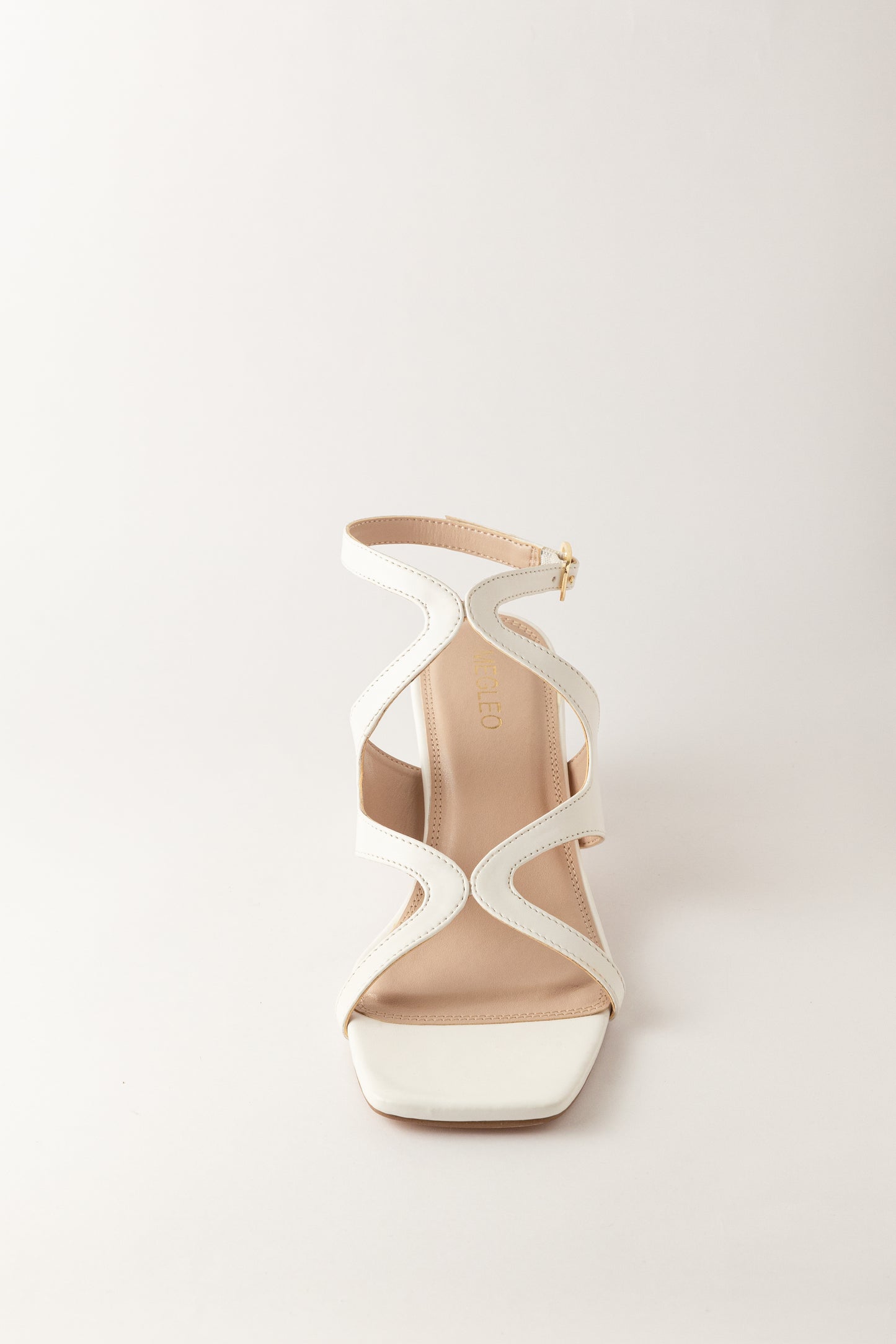 Twisted White Block Heels