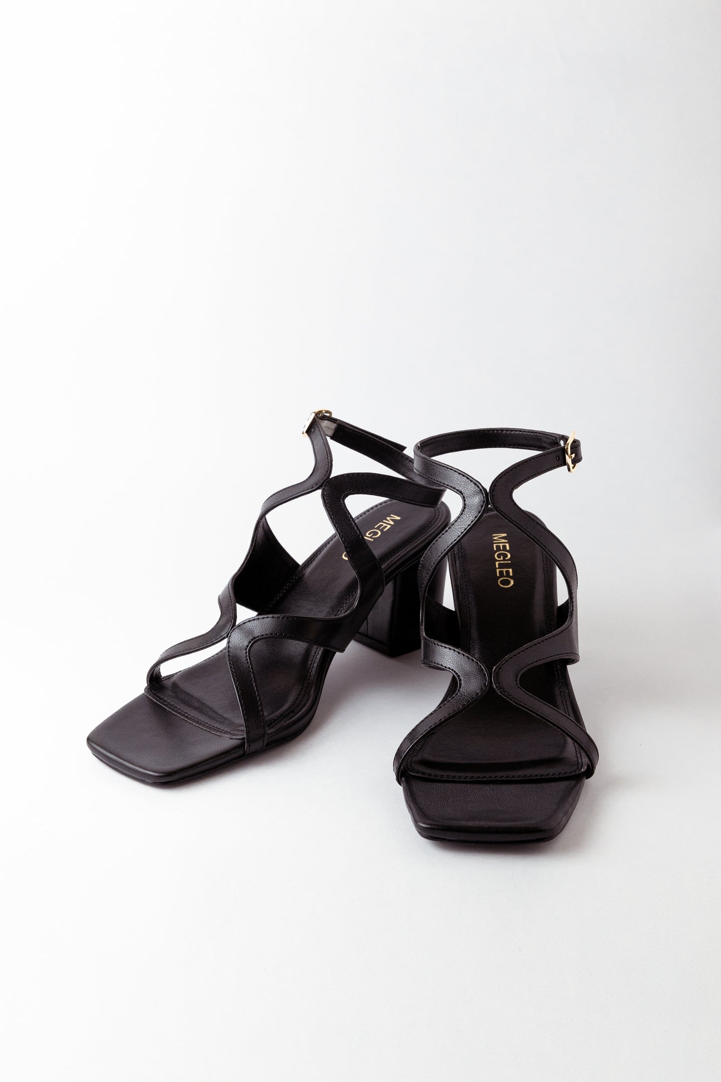 Twisted Black Block Heels