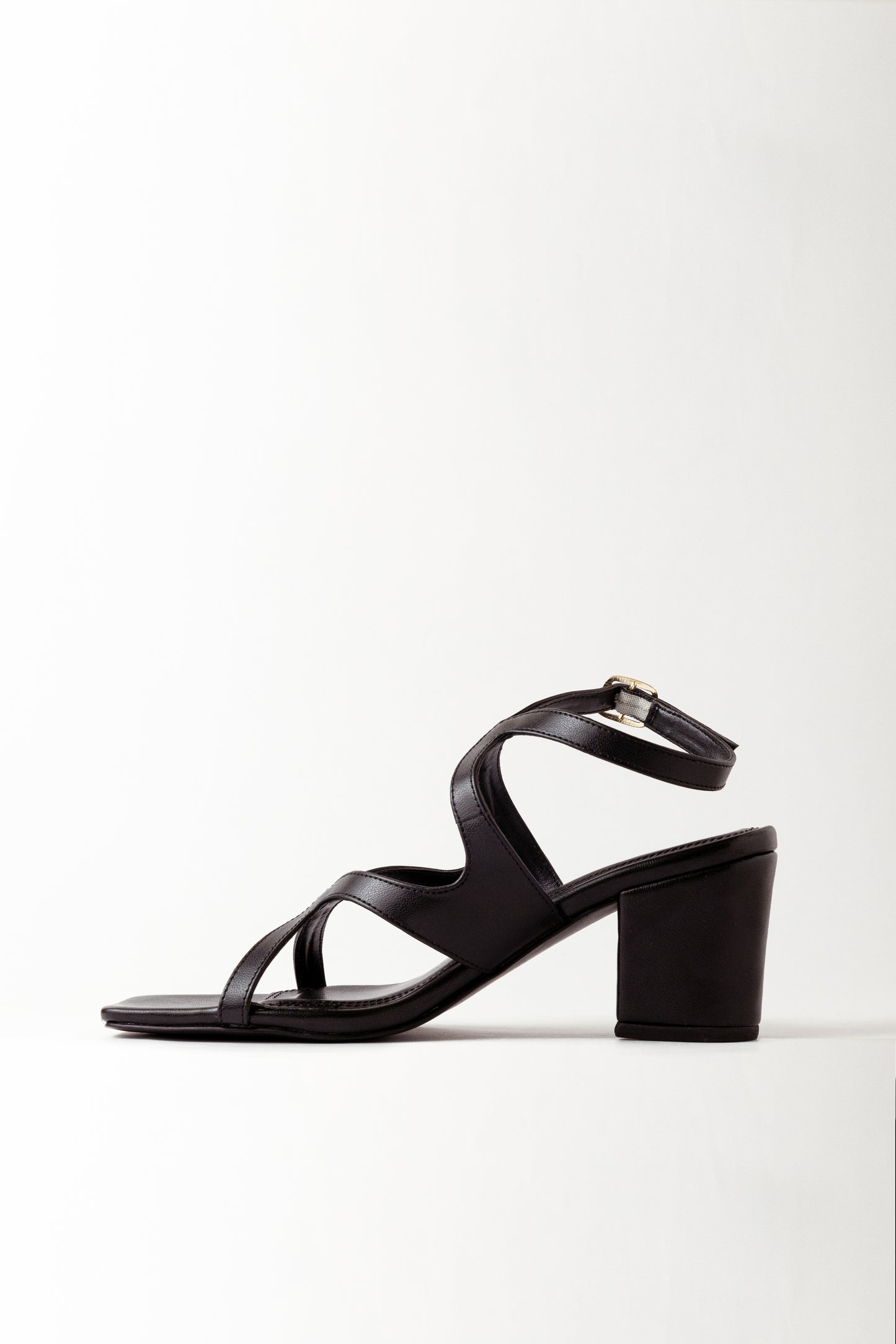Twisted Black Block Heels