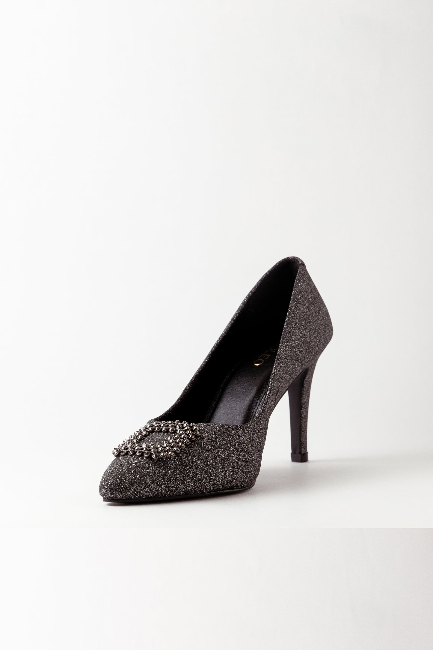 Vegan Glitter Stilettos - Black