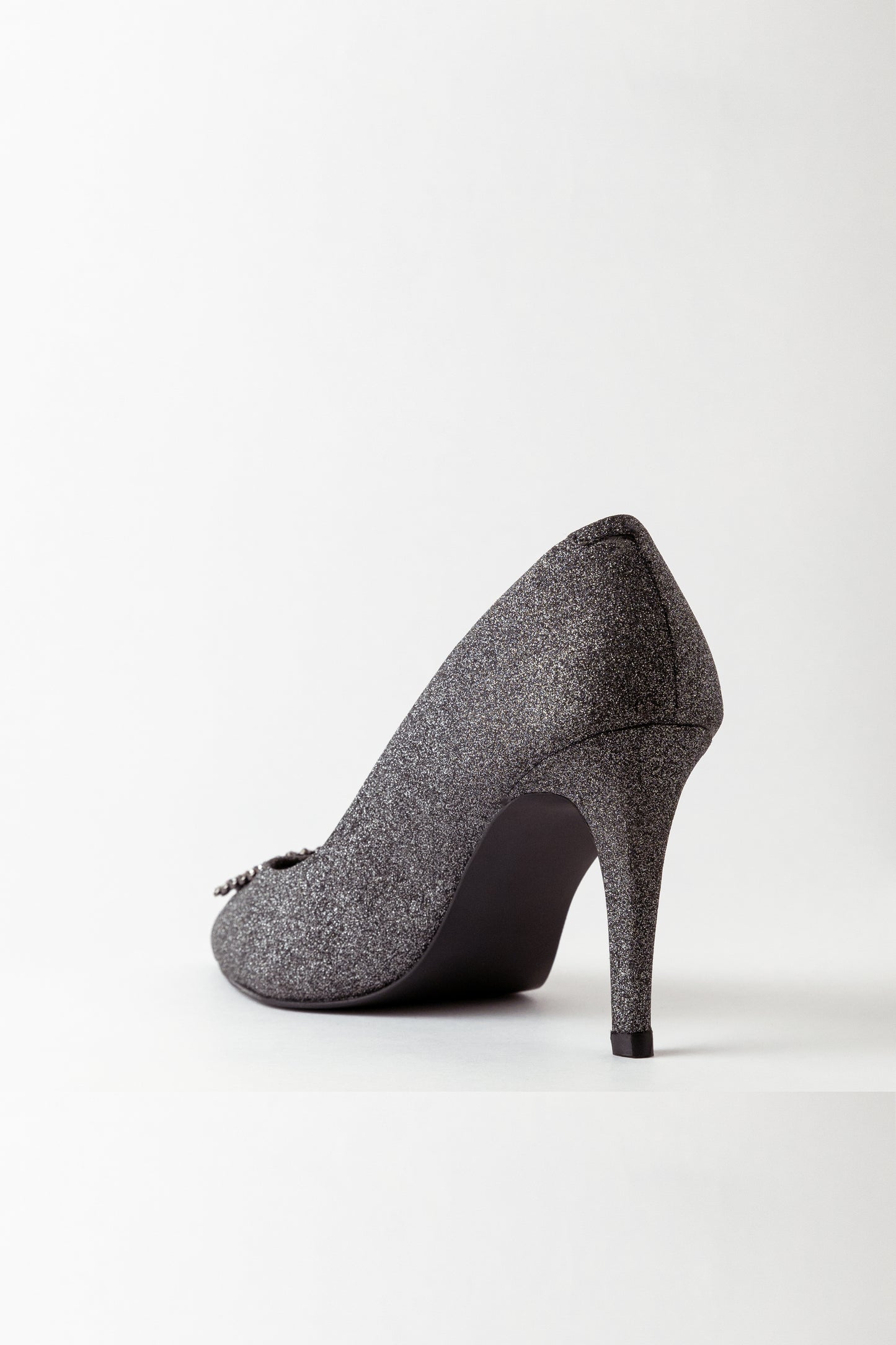 Vegan Glitter Stilettos - Black