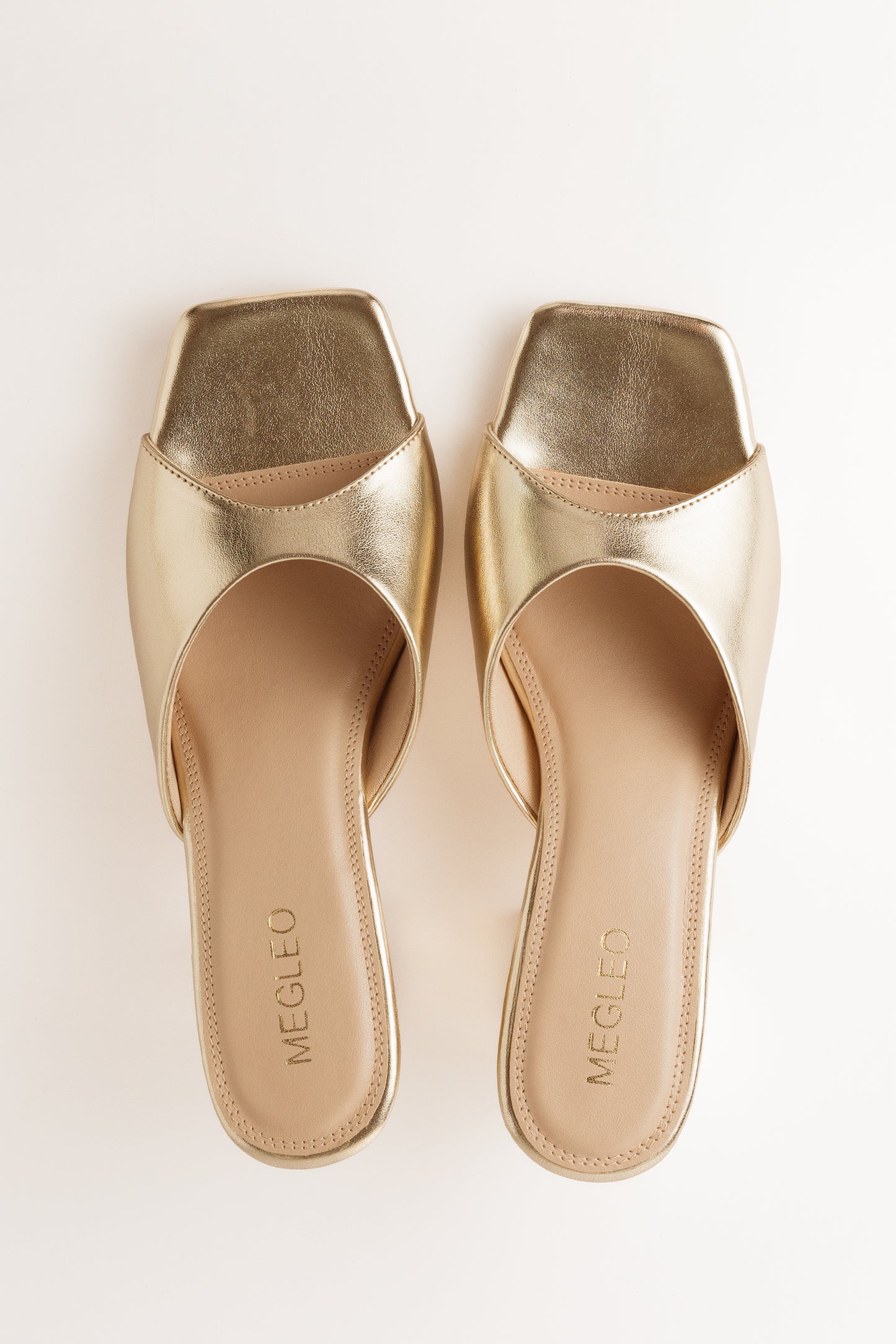 Sleek Gold One Strap Block Heels