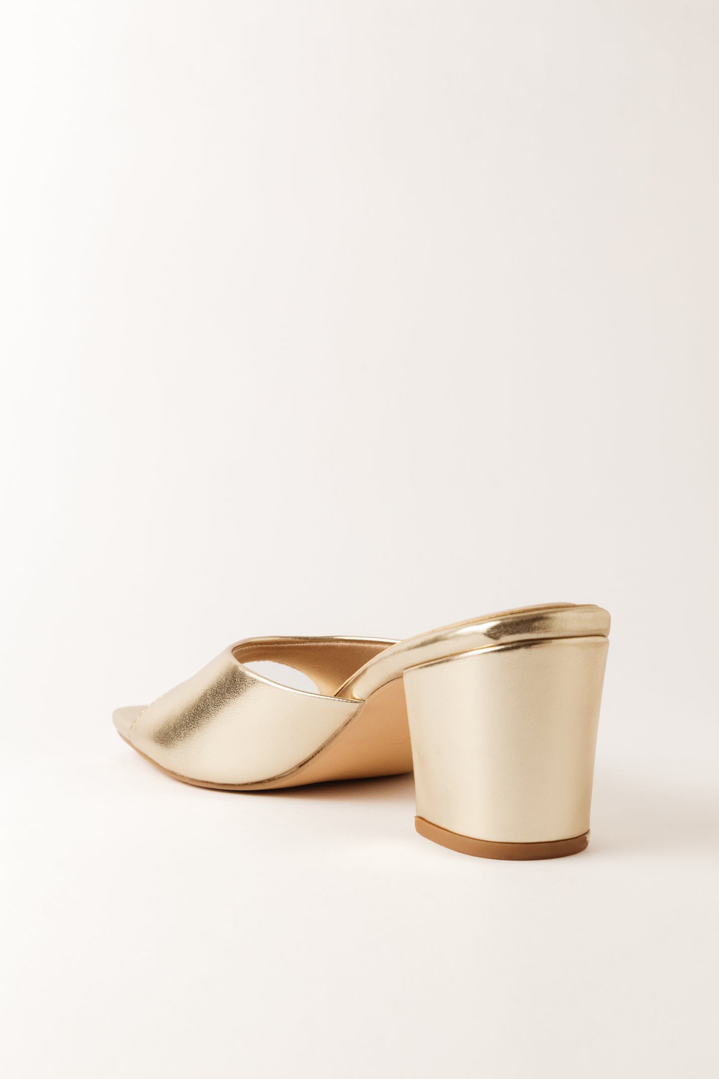 Sleek Gold One Strap Block Heels