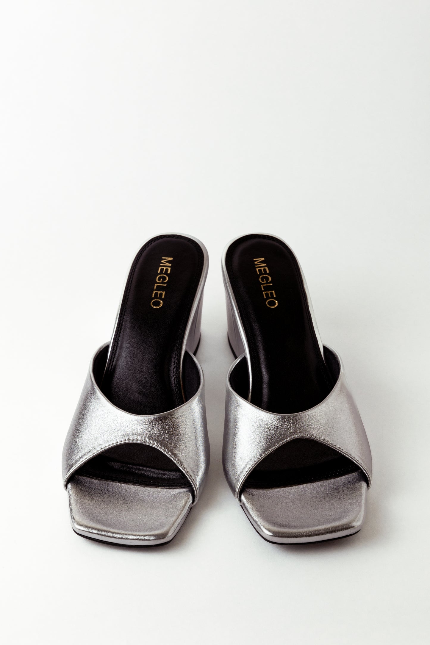 Sleek Silver One Strap Block Heels