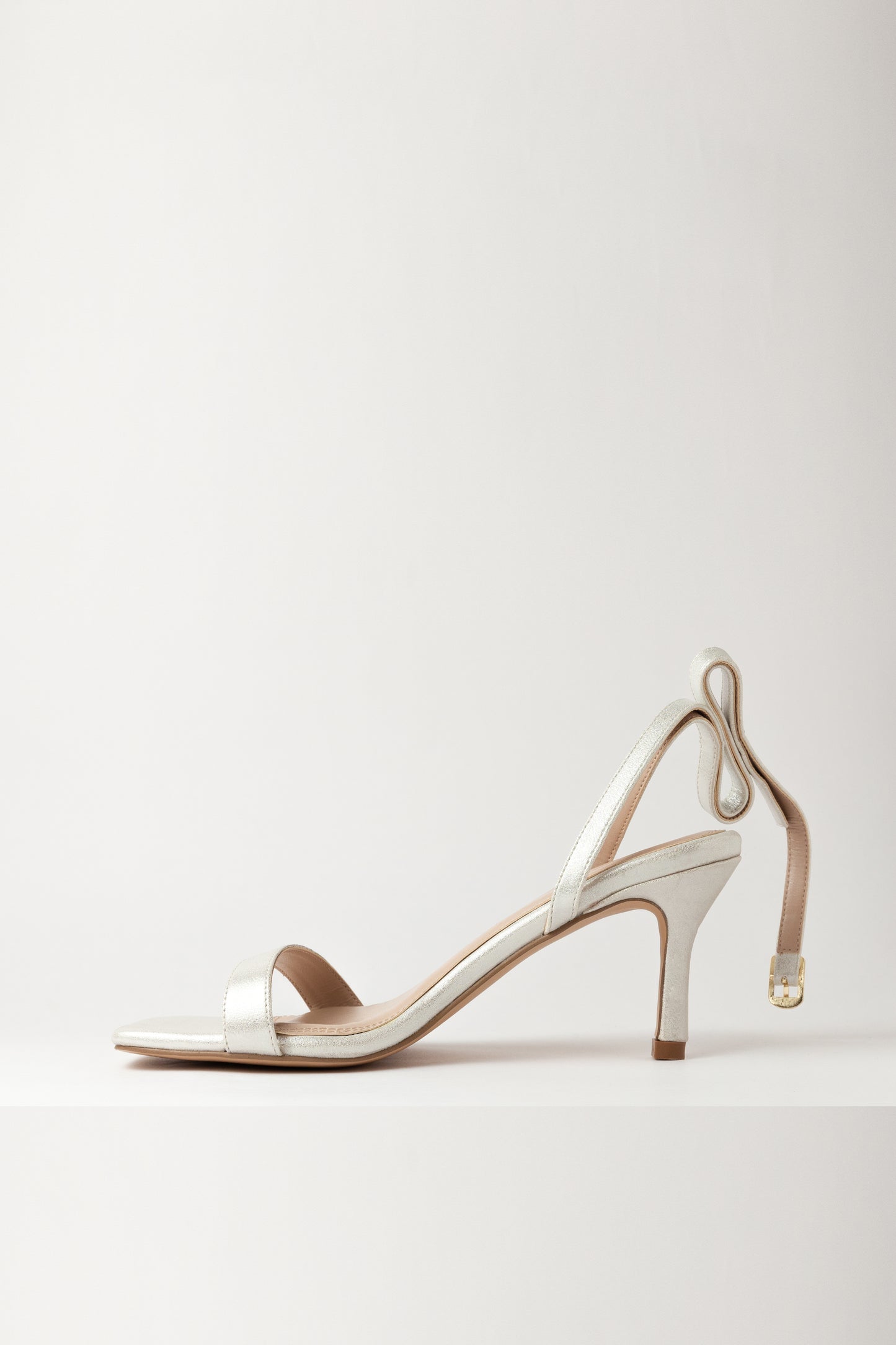 Ankle Strap Silver Heels