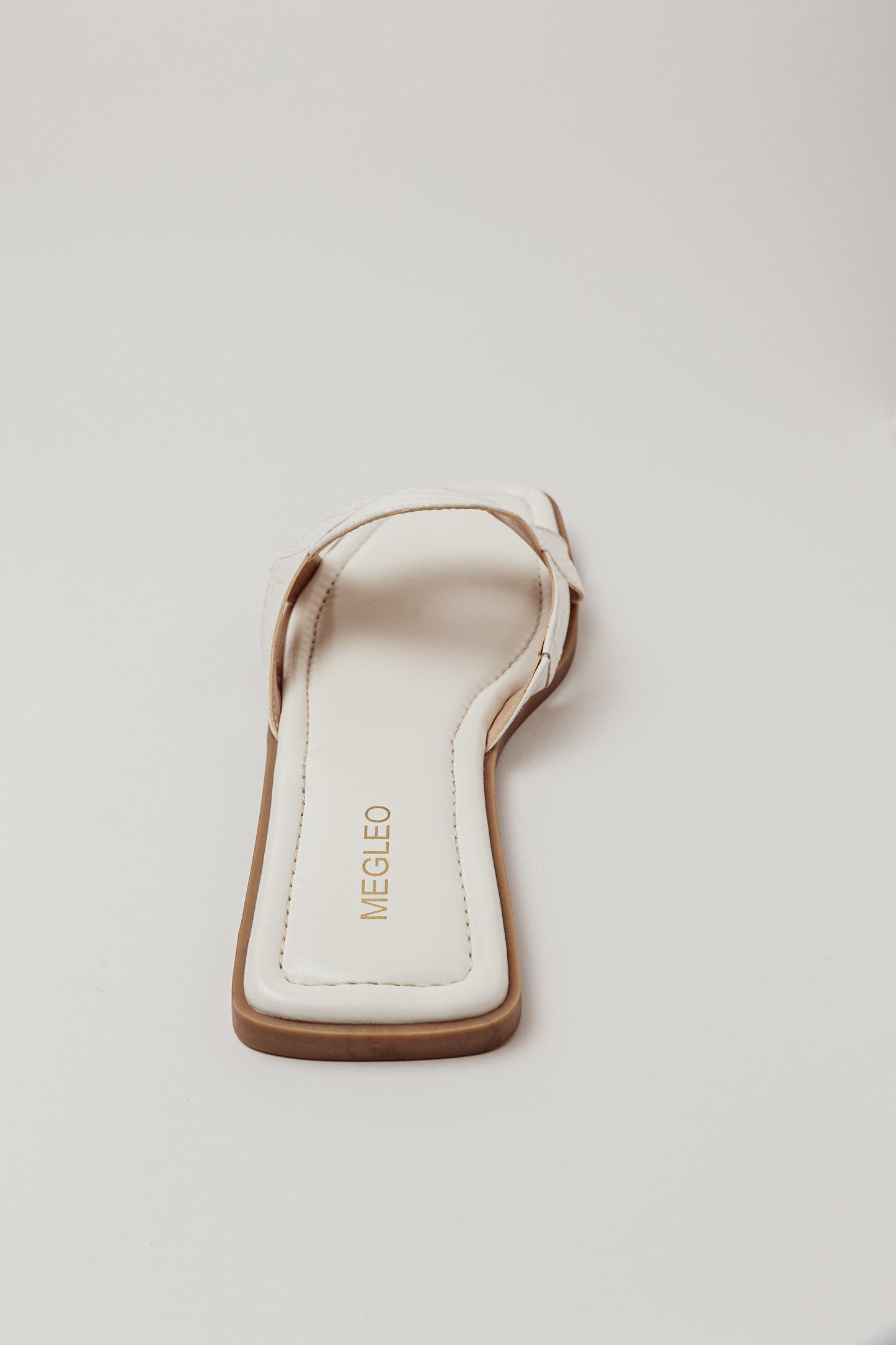 White Croco Vegan Flats