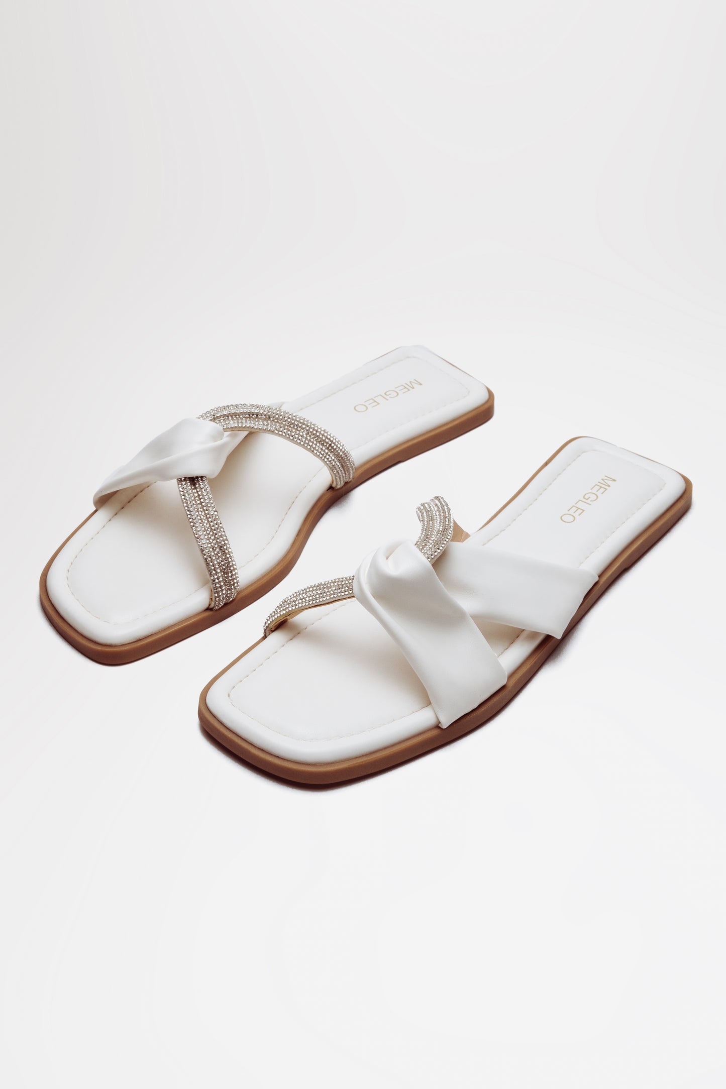 Crystal White Vegan Flats