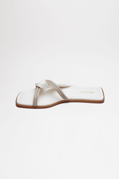 Crystal White Vegan Flats