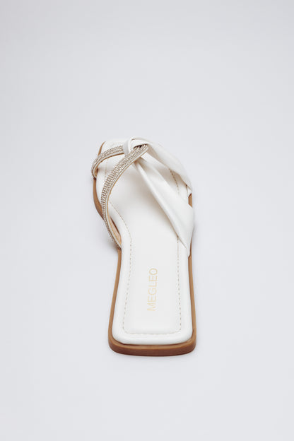 Crystal White Vegan Flats