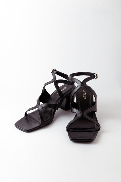 Twisted Black Block Heels