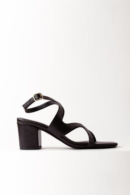 Twisted Black Block Heels