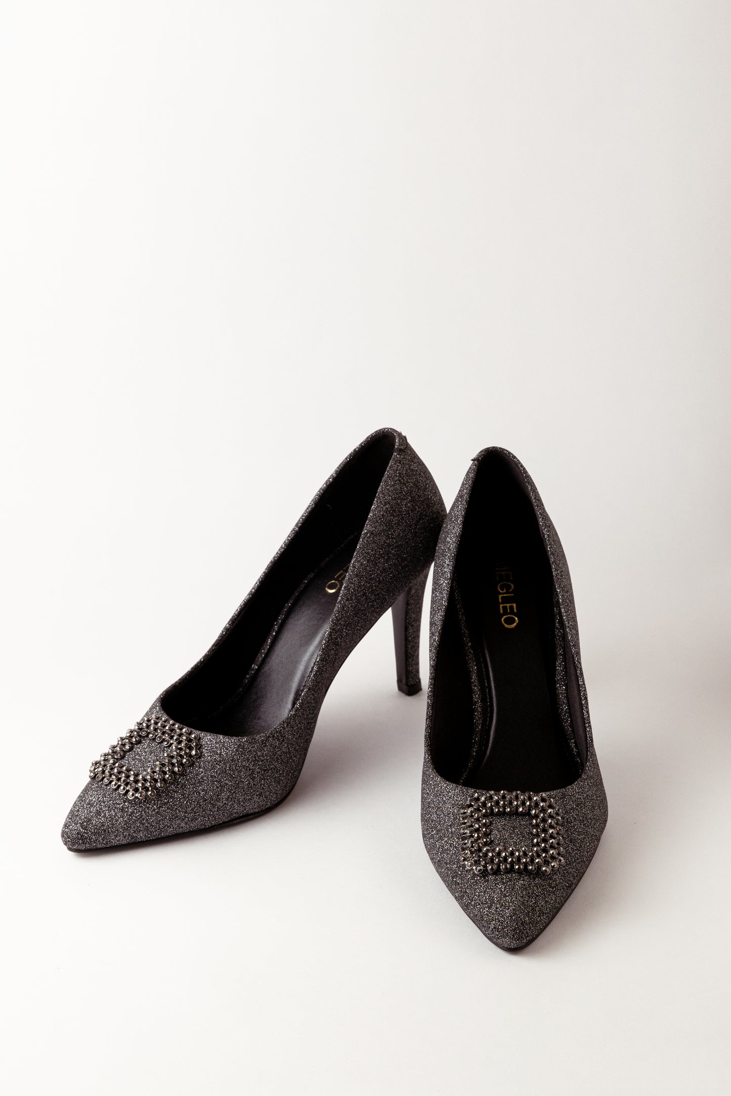 Vegan Glitter Stilettos - Black