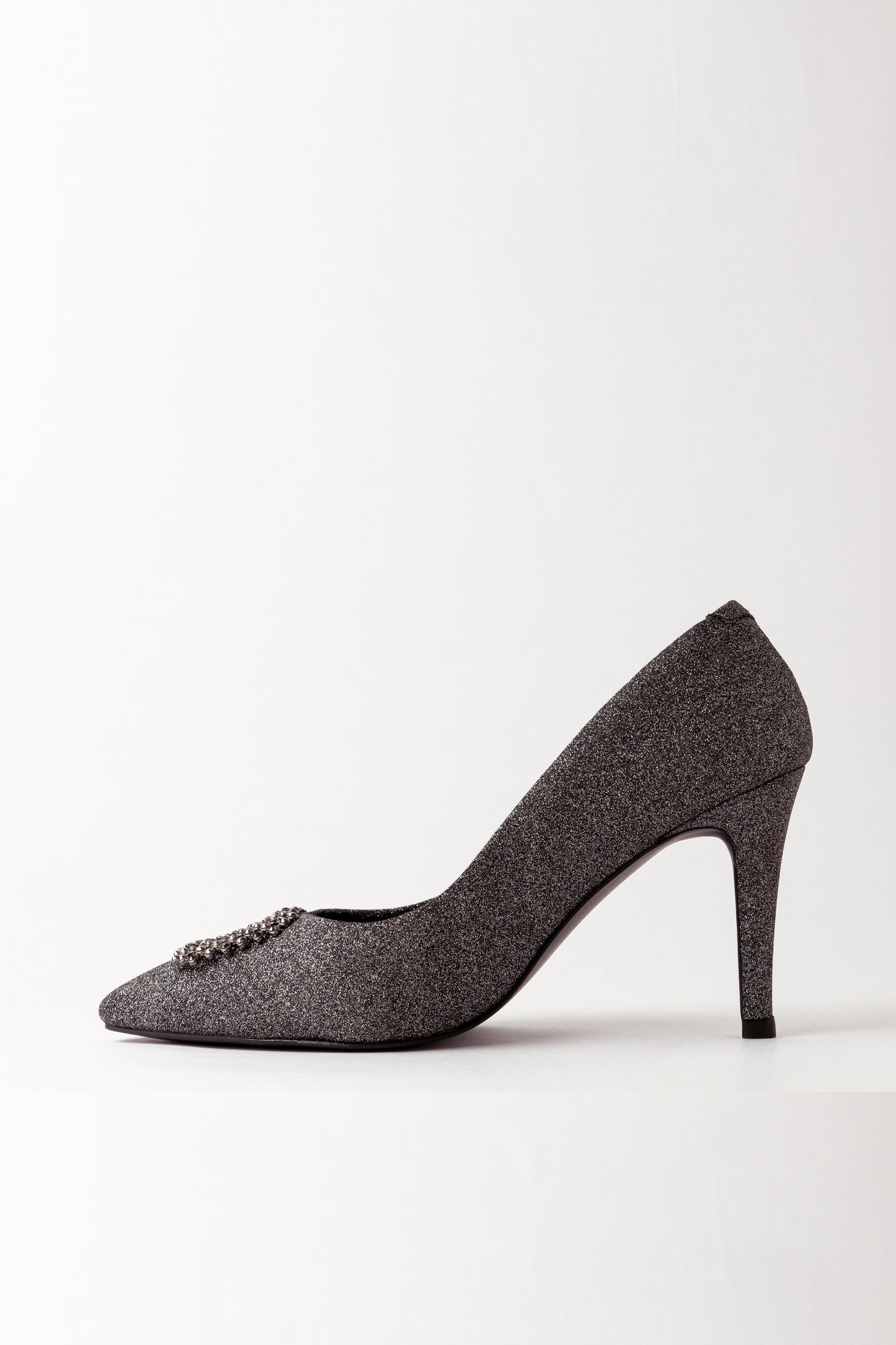 Vegan Glitter Stilettos - Black