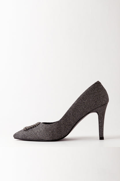 Vegan Glitter Stilettos - Black