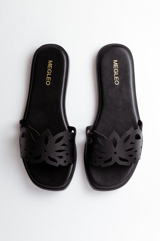 Black Carve Vegan Flats