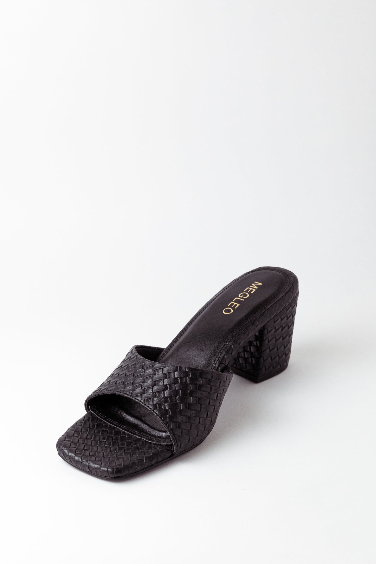 Textured Black Block Heels
