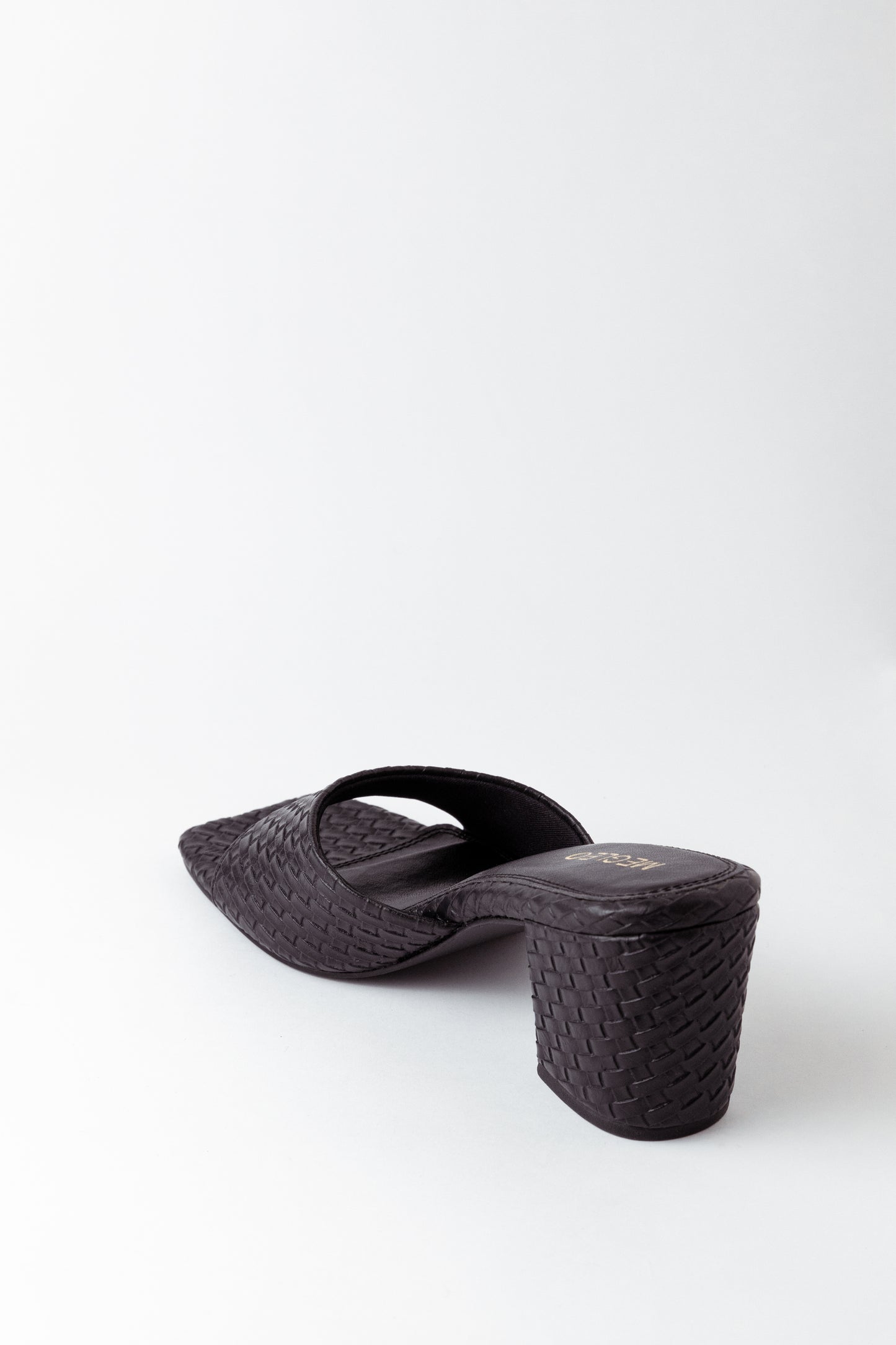 Textured Black Block Heels