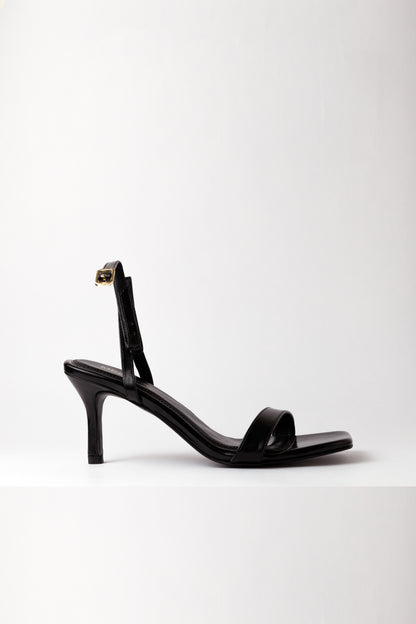 Ankle Strap Black Heels