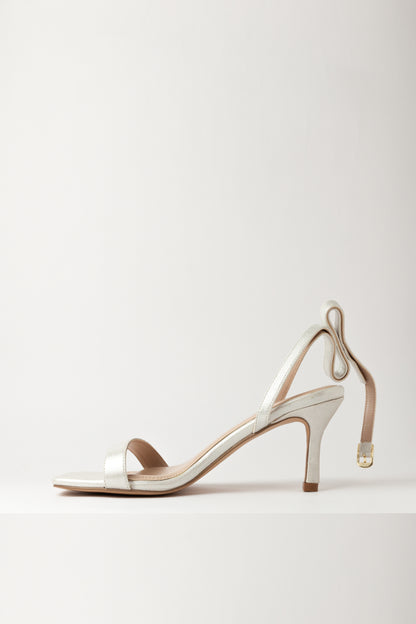 Ankle Strap Silver Heels
