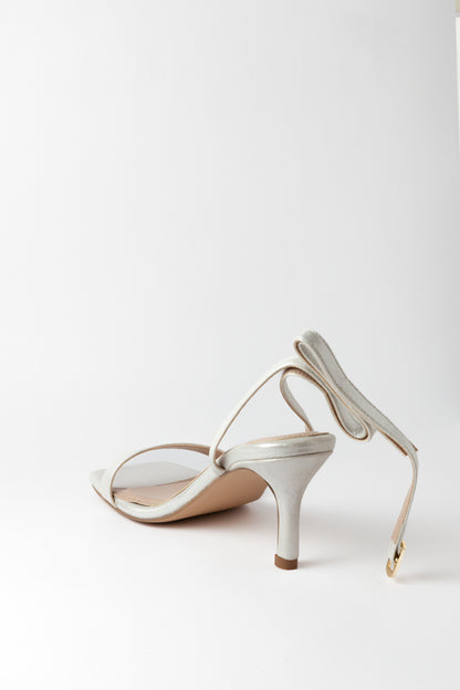 Ankle Strap Silver Heels