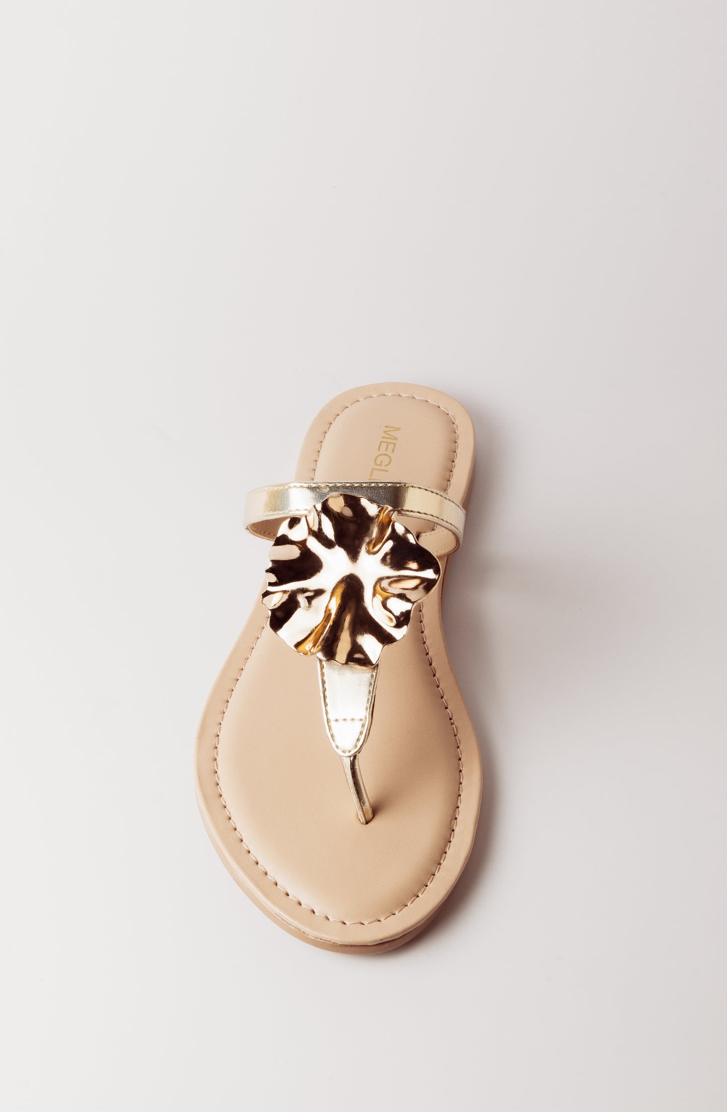 Gold Petal Nude Vegan Flats