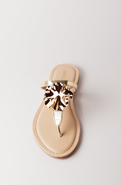 Gold Petal Nude Vegan Flats