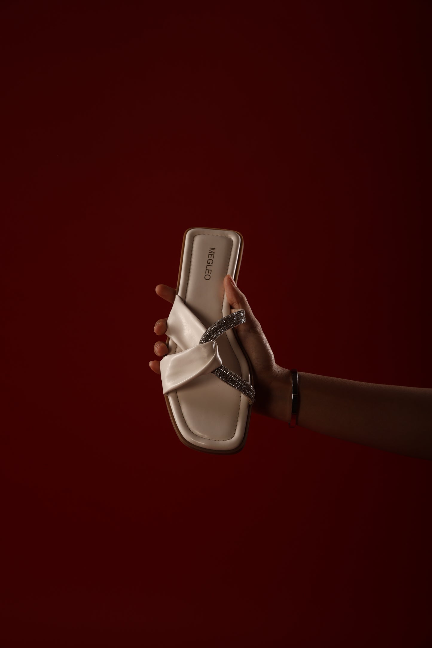 Crystal White Vegan Flats